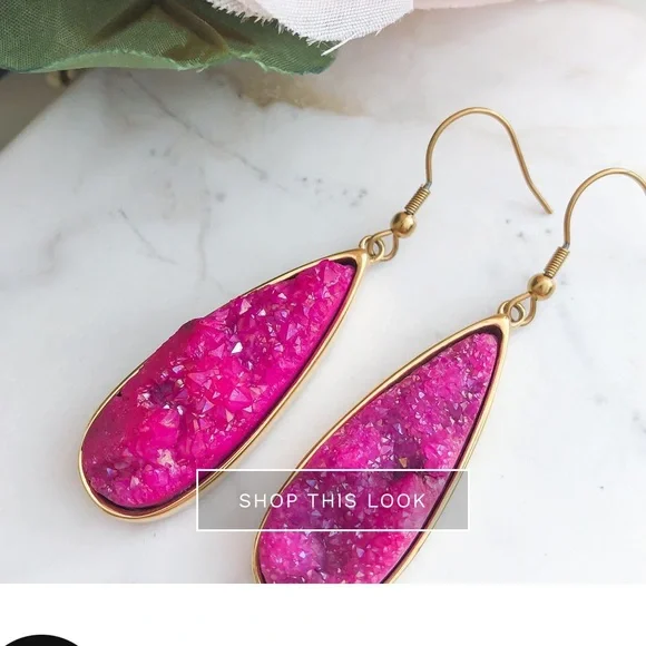 Kinsley Armelle Blush Quartz Drop Earrings - Picture 2 of 4